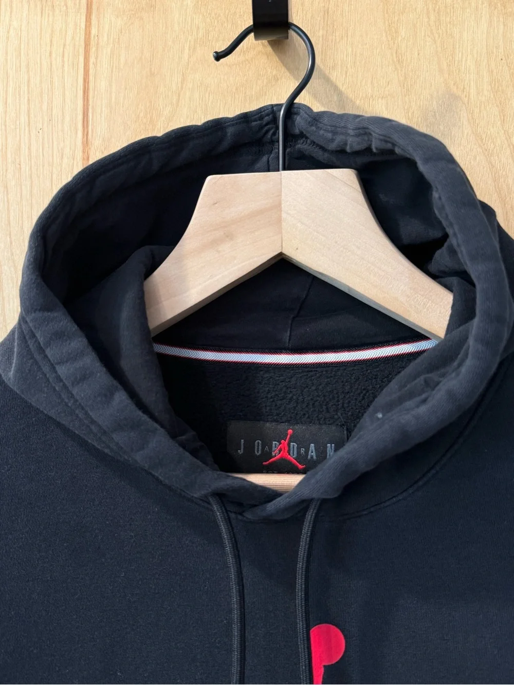 Jordan Black Hoodie with Red Jumpman Graphic